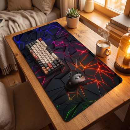 Large Gaming Hexagonal Geometric Mouse Pad Extended Battlefield Surface Speed-Tuned Cloth Top