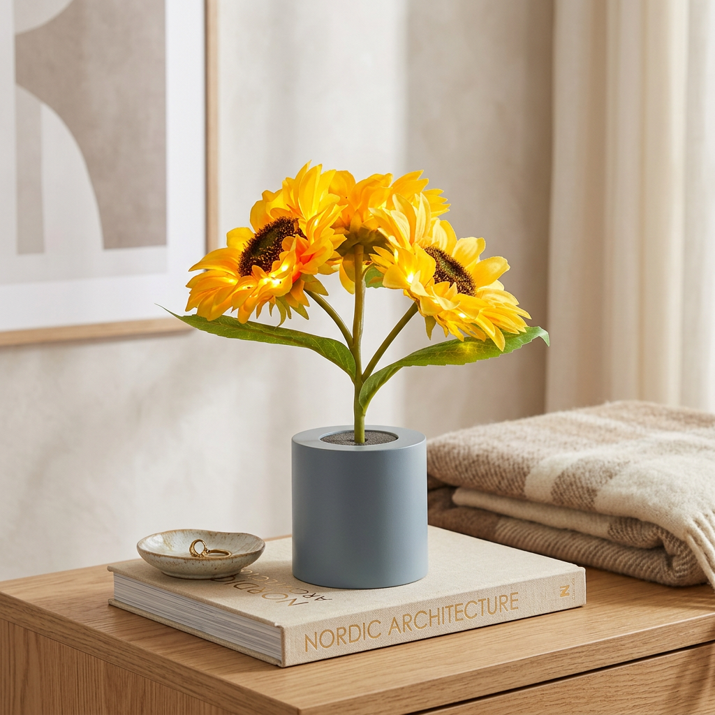 Rechargeable Sunflower Night Light - warm scene