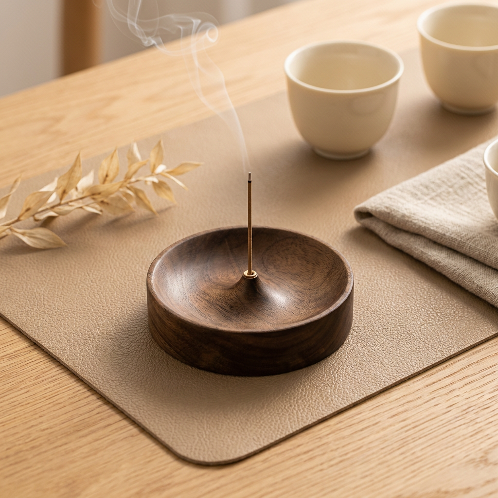 Solid Wood Incense Burner Tray - warm scene