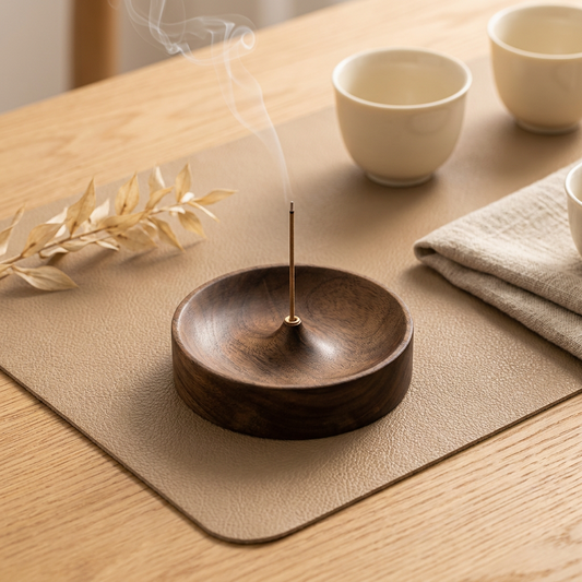Solid Wood Incense Burner Tray - warm scene