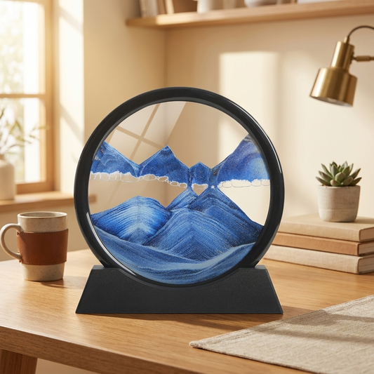 3D Sand Hourglass - Blue - warm scene
