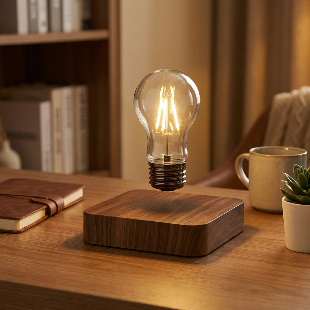 Magnetic Levitation Lamp - Square chassis - warm scene