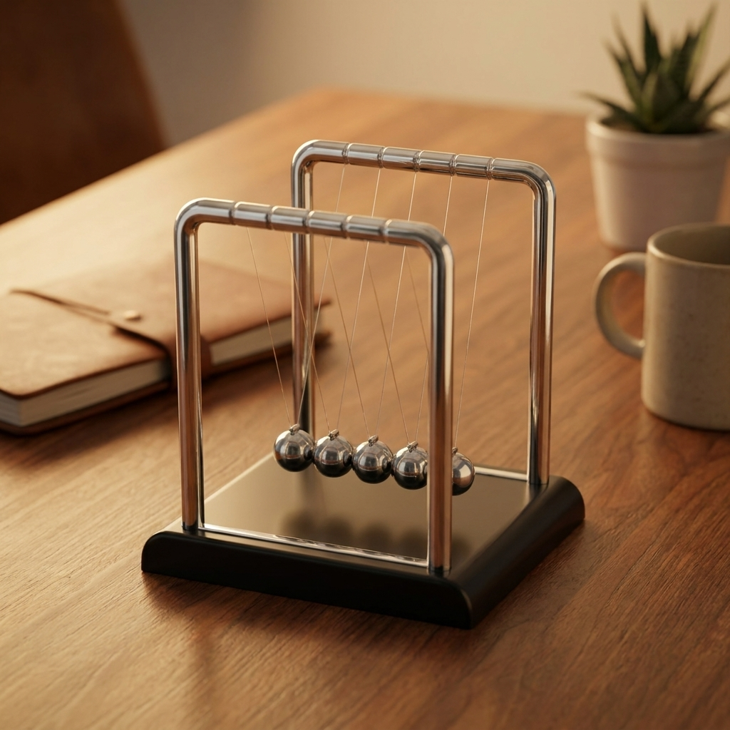 Newton's Cradle - Cube Pool A - warm scene