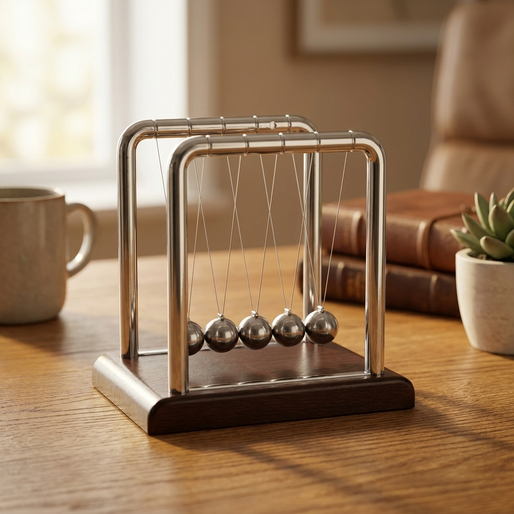 Newton's Cradle - Cube Pool B - warm scene