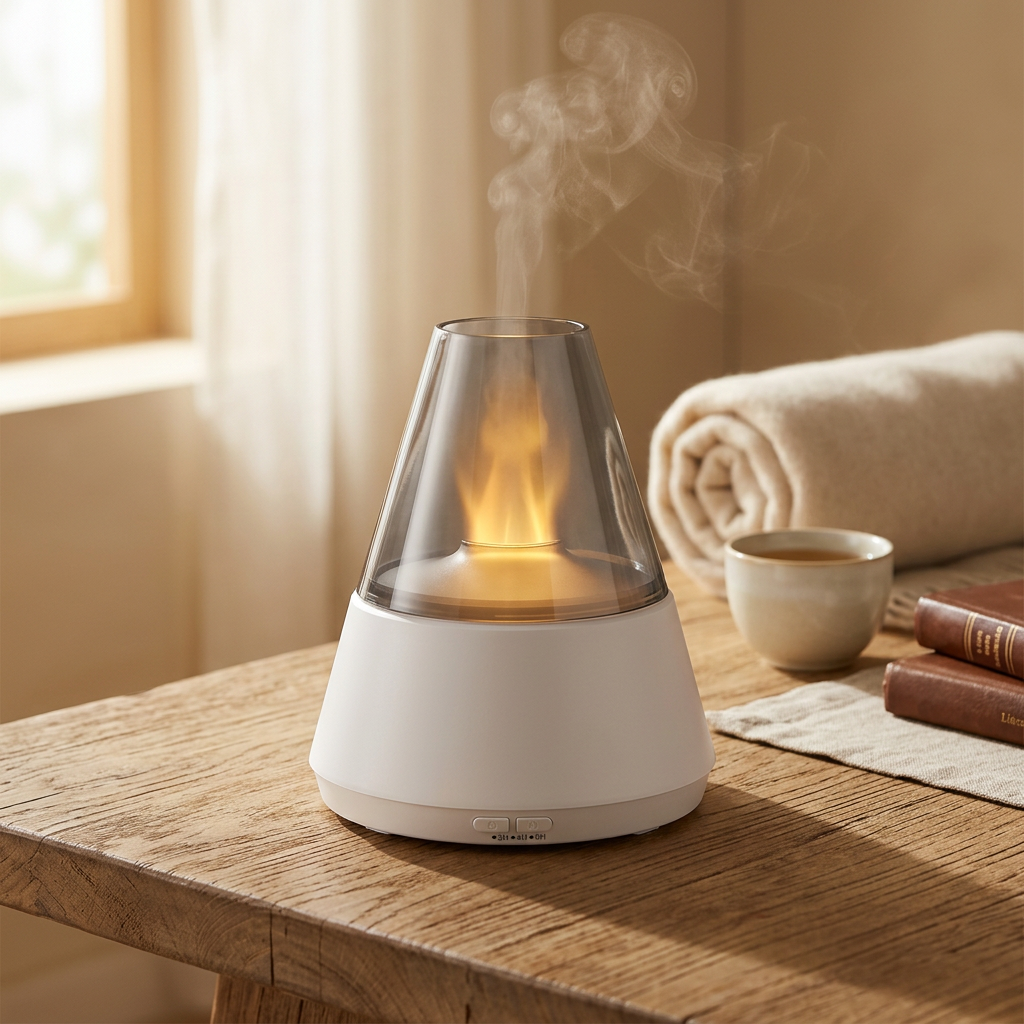 Flame Diffuser - White - warm scene