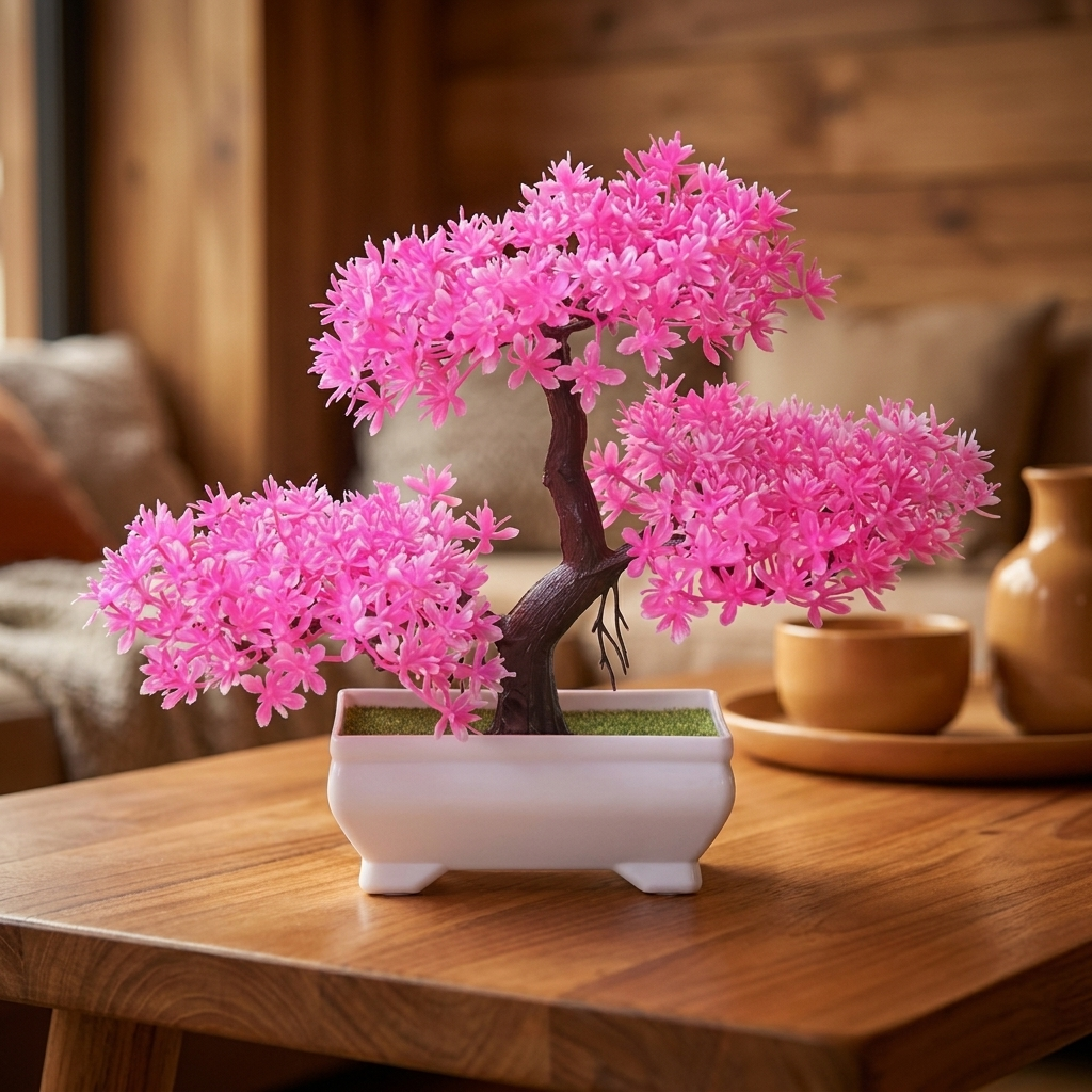 Bonsai Tree - Pink - warm scene