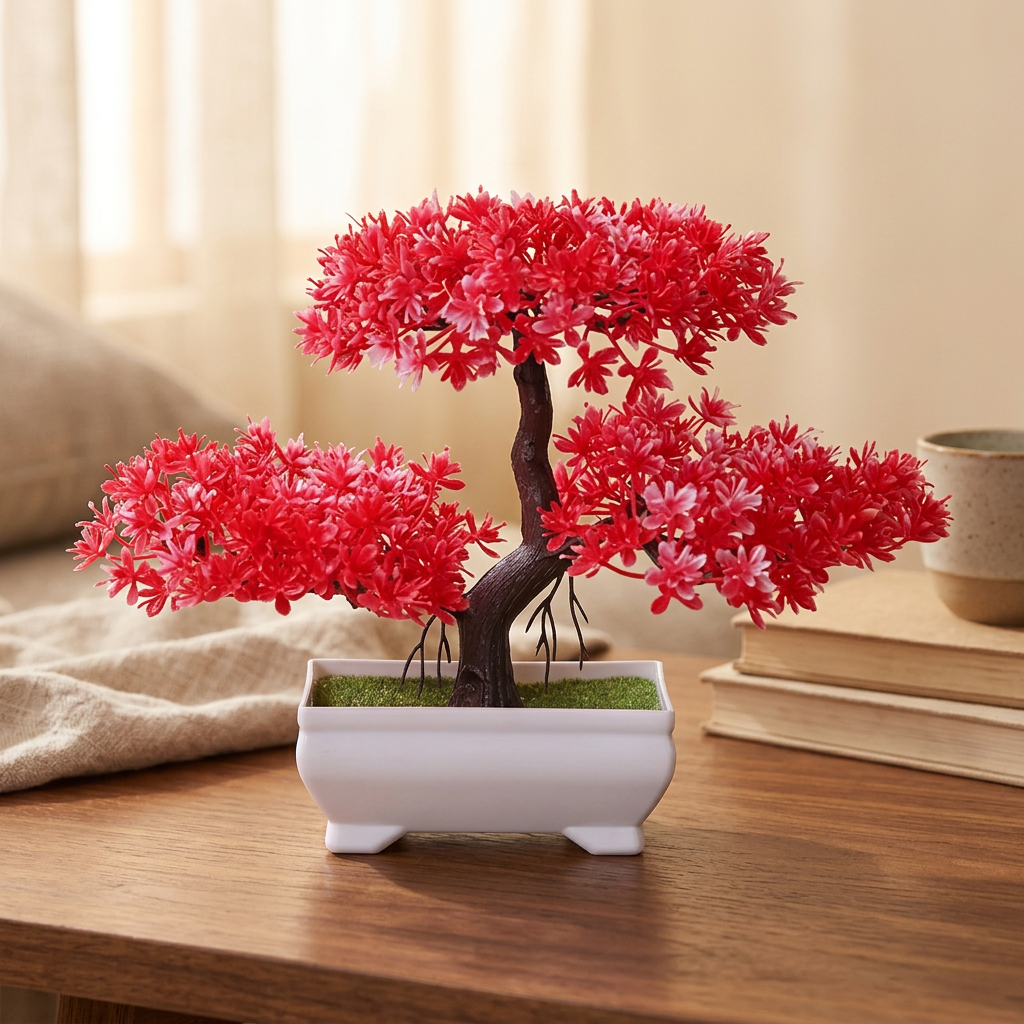 Bonsai Tree - Red - warm scene