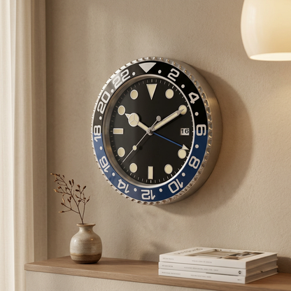 Sunburst Wall Clock - black-blue - warm scene
