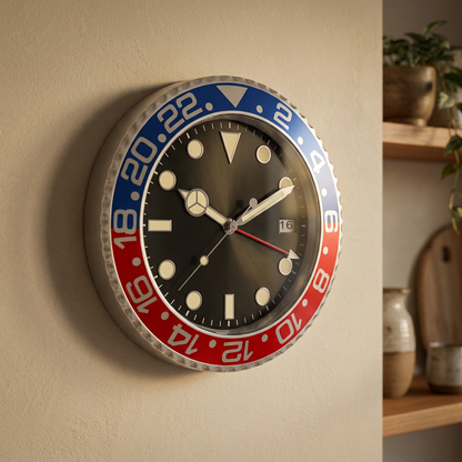 Sunburst Wall Clock - red-blue - warm scene