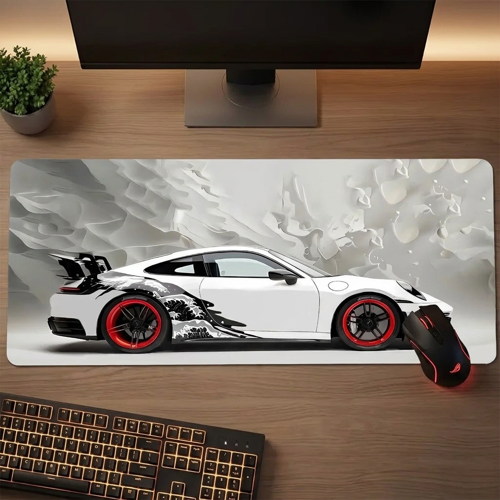 XXL Sports Car Mouse Pad - Car 5 - desk scene