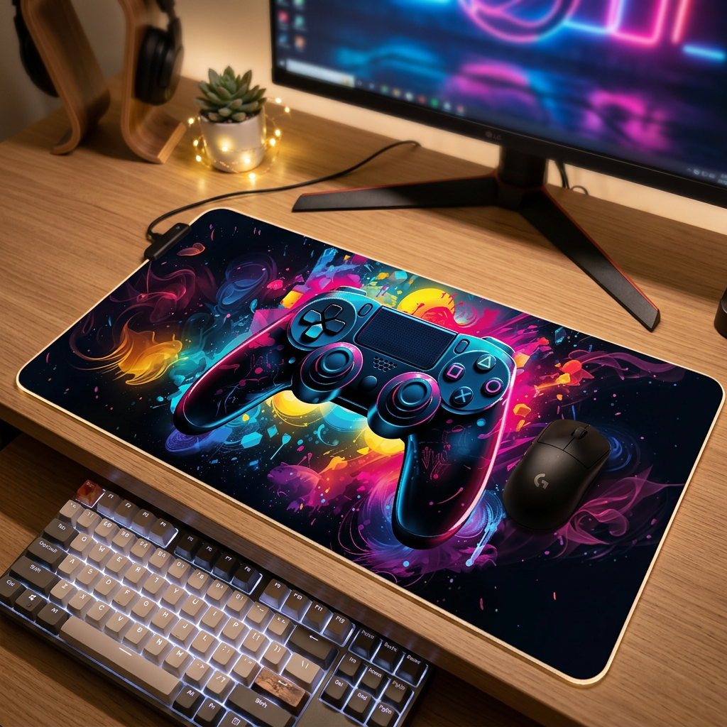 XXL Gamepad Mouse Pad - COLOR-2 - desk scene