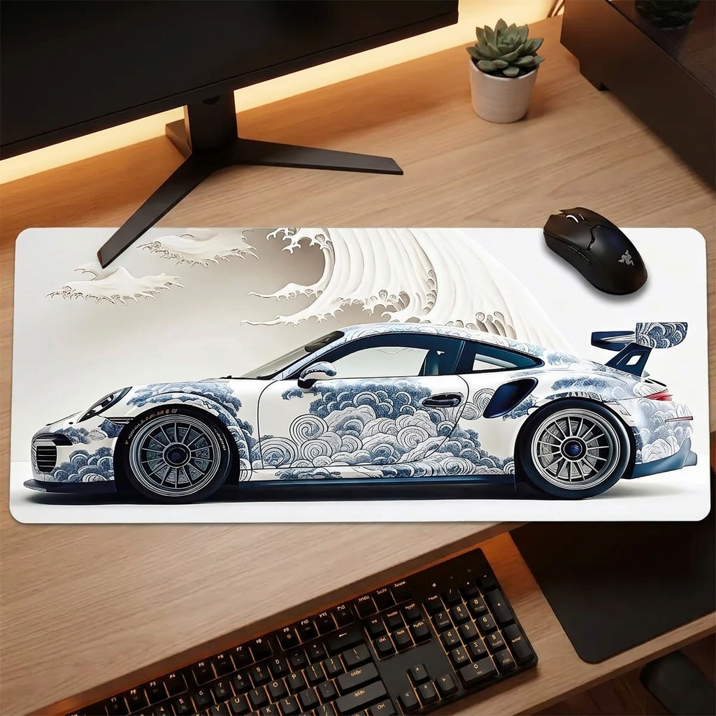 XXL Sports Car Mouse Pad - Car 1 - desk scene