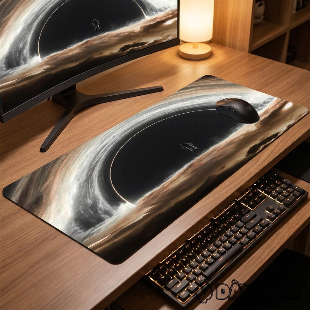 Cosmic Black Hole Mouse Pad - design 4 - desk scene