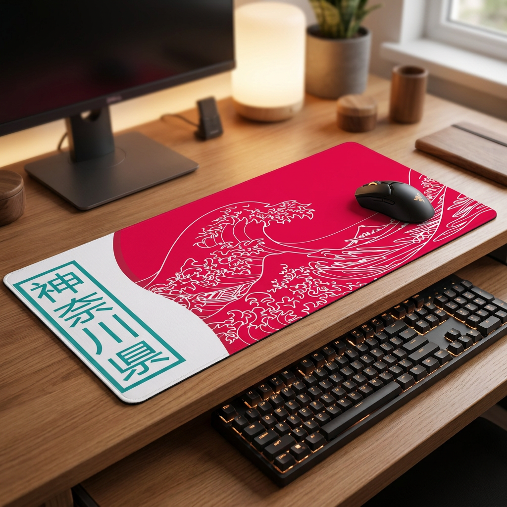 Great Wave Mouse Pad - FF06501 - desk scene