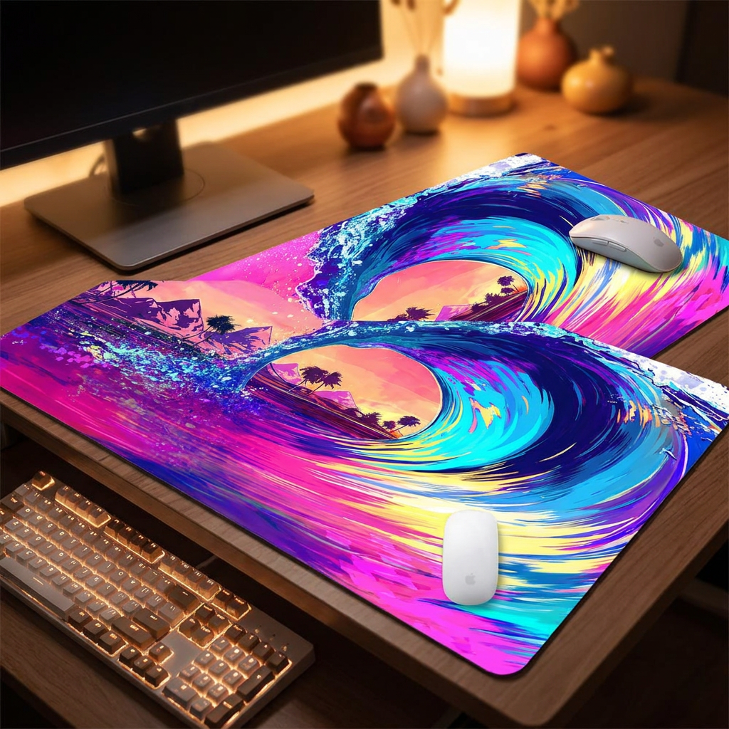Great Wave Mouse Pad - FF06502 - desk scene