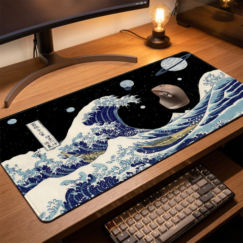 Great Wave Mouse Pad - FF06506 - desk scene