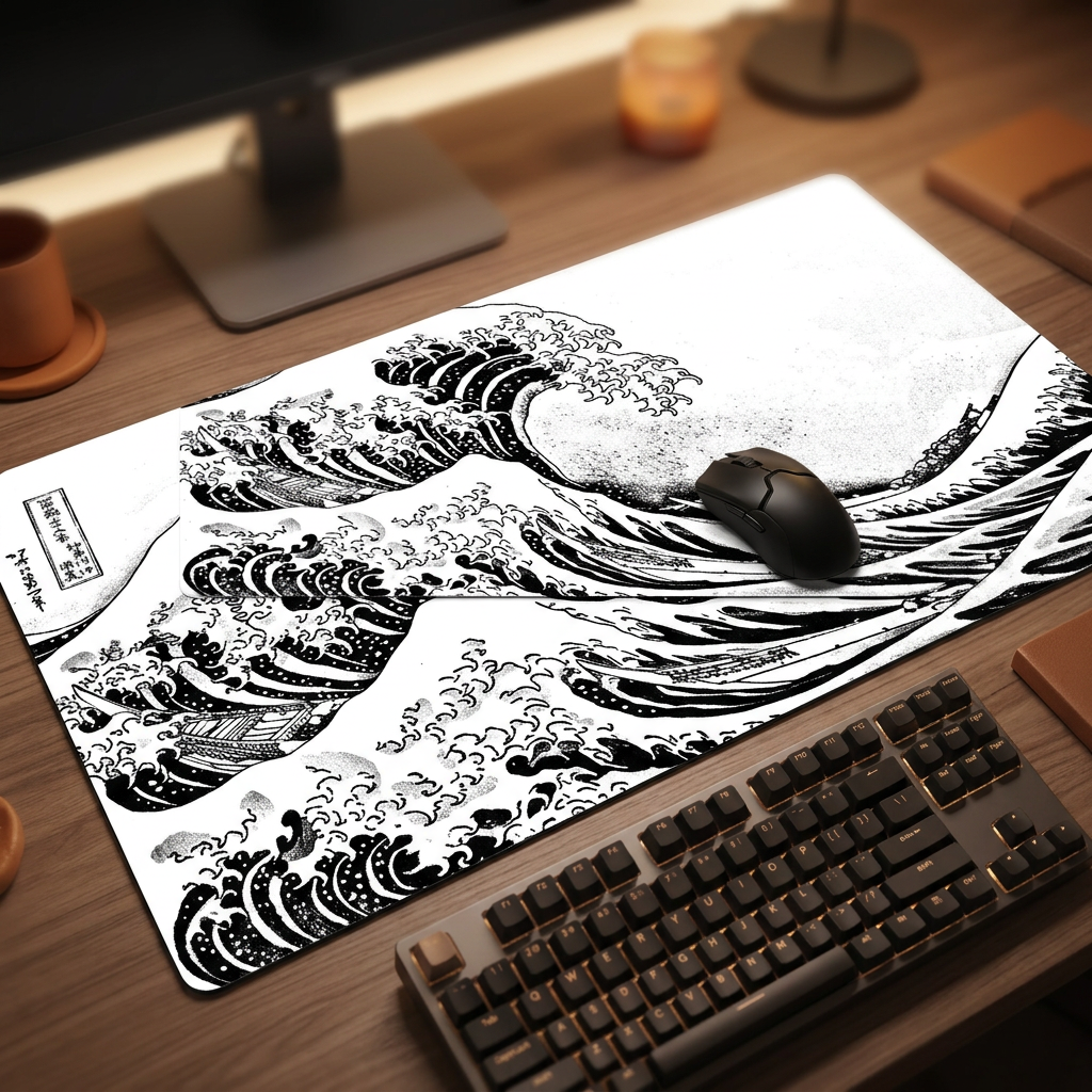 Great Wave Mouse Pad - FF06511 - desk scene