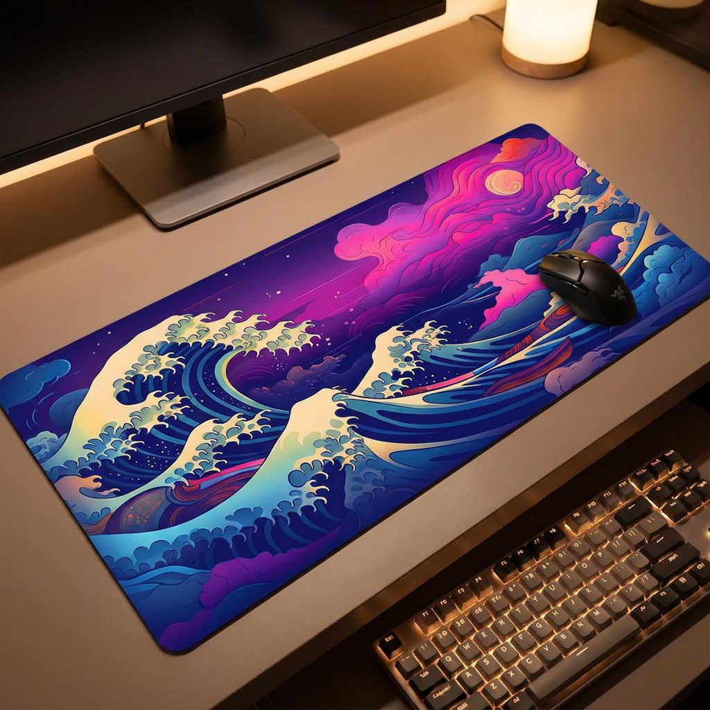 Great Wave Mouse Pad - FF06507 - desk scene