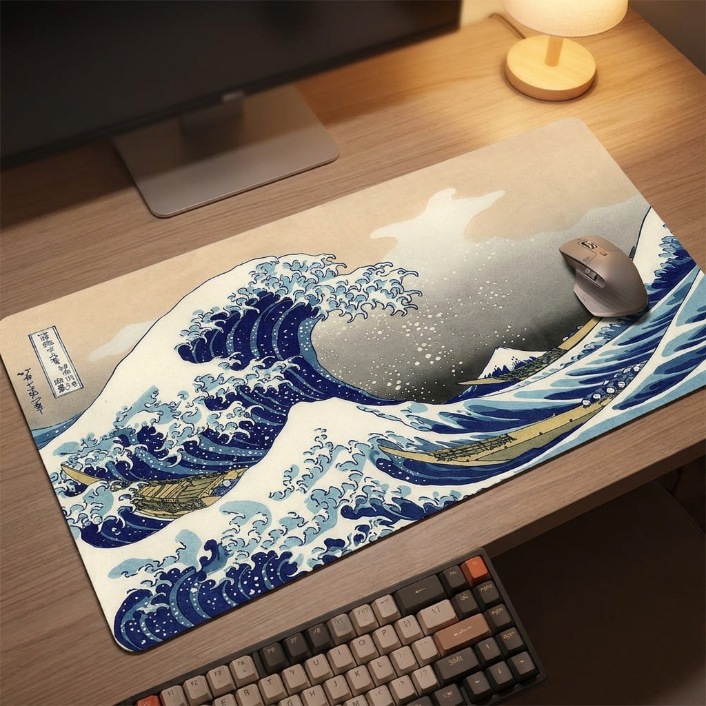 Great Wave Mouse Pad - FF06512 - desk scene