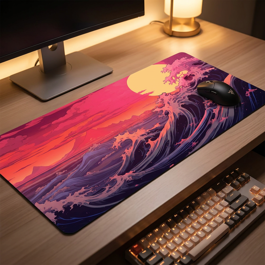 Great Wave Mouse Pad - FF06515 - desk scene