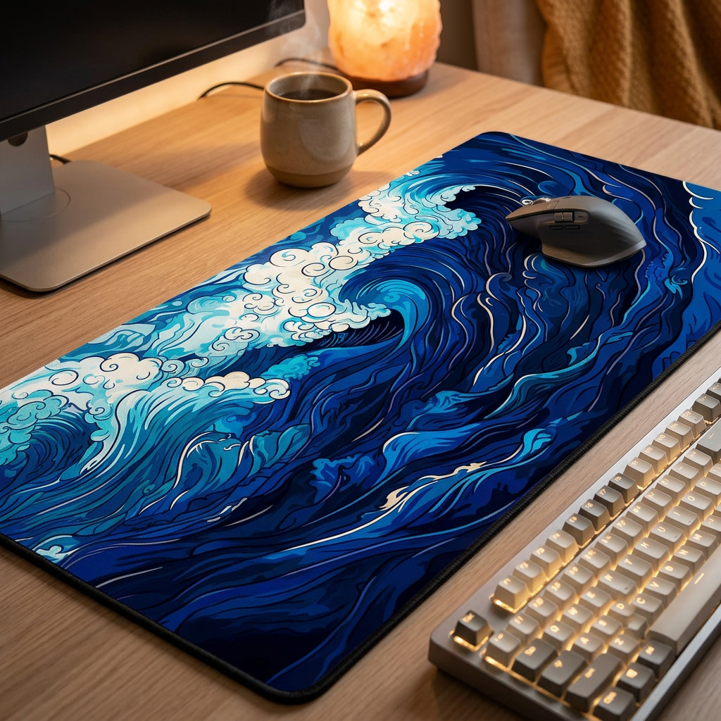 Great Wave Mouse Pad - FF06517 - desk scene