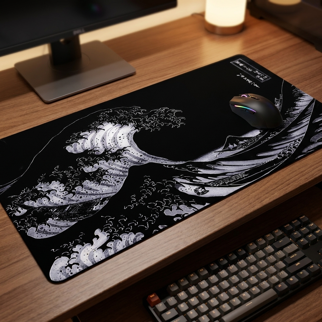 Great Wave Mouse Pad - FF06513 - desk scene