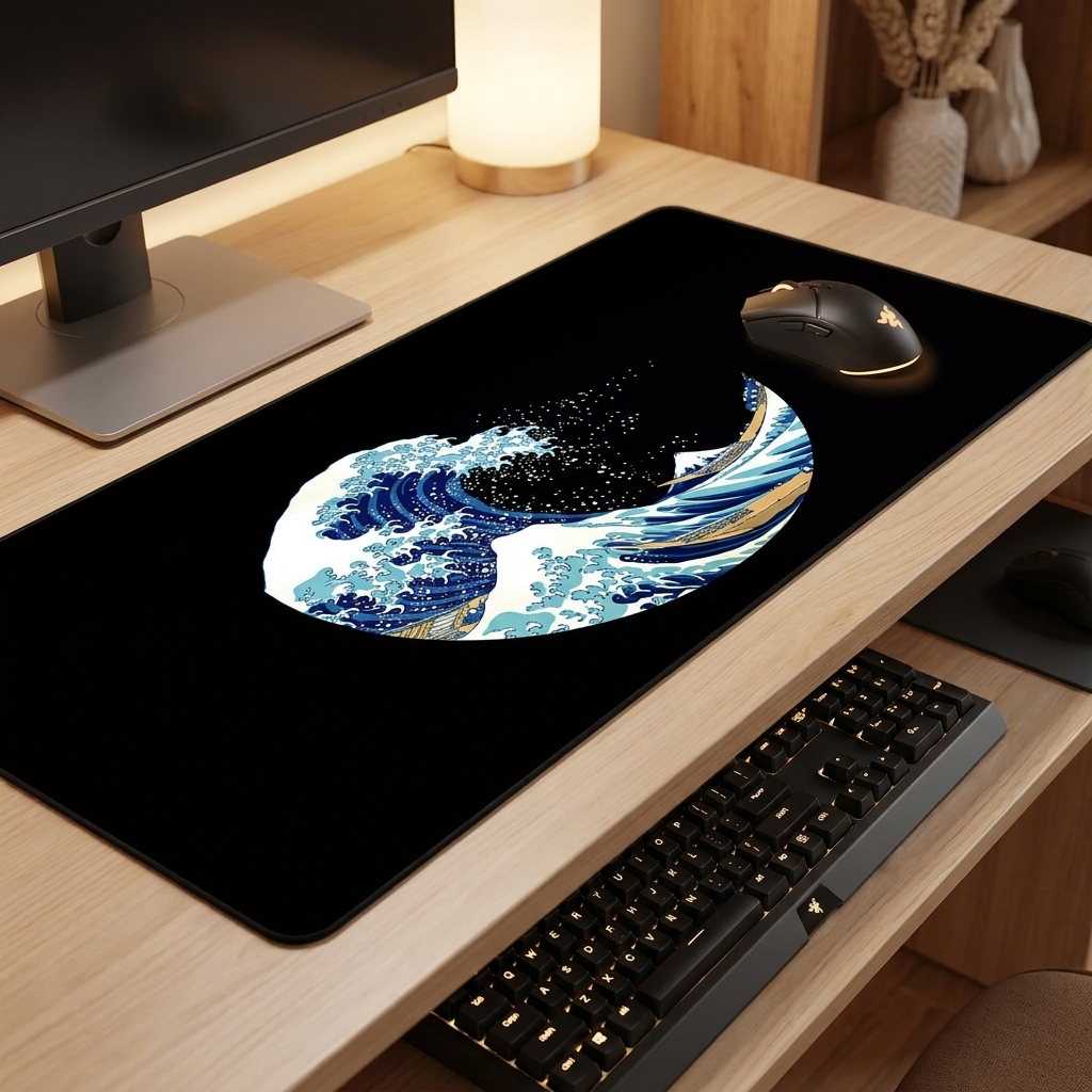 Great Wave Mouse Pad - FF06516 - desk scene