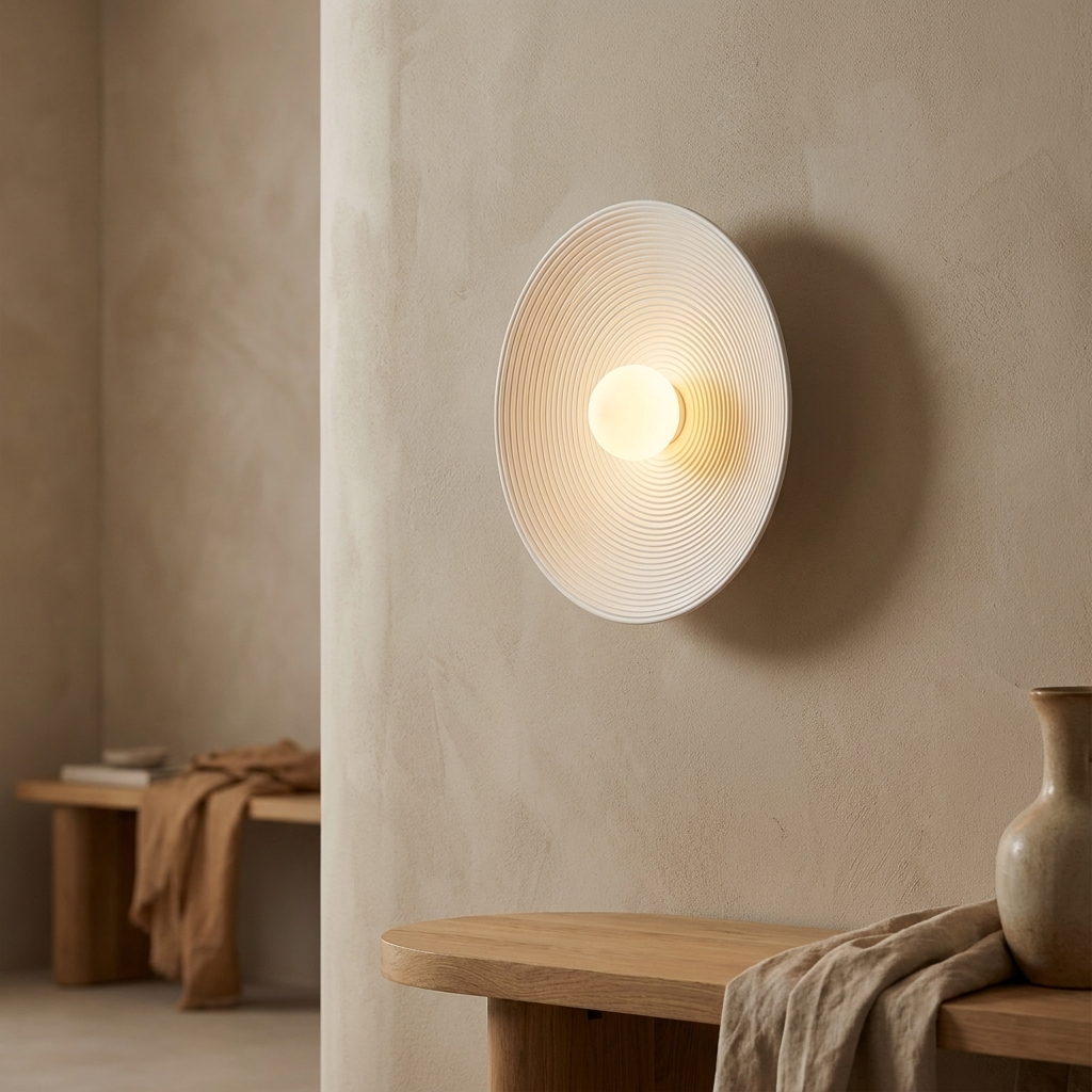 Nordic Wabi-Sabi Wall Lamp - 20cm White - warm scene