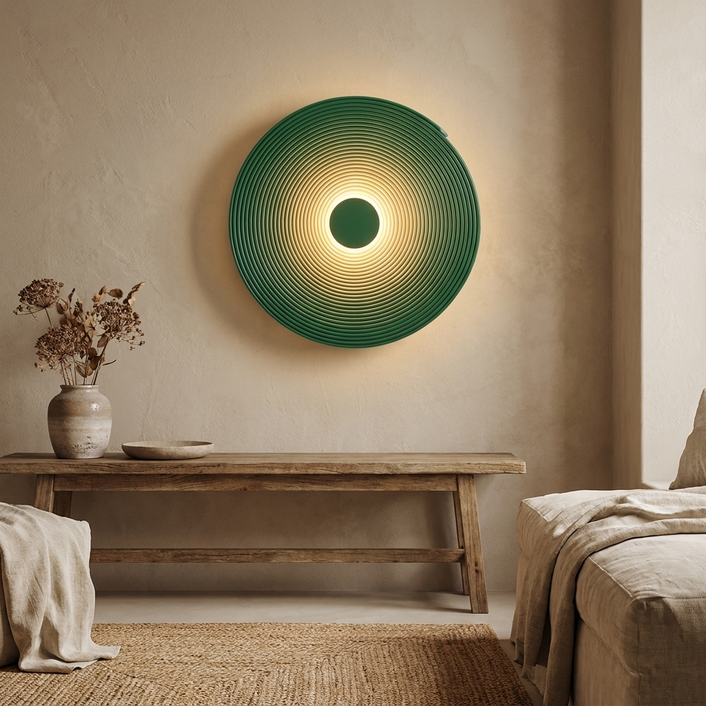 Nordic Wabi-Sabi Wall Lamp - 20cm Green - warm scene