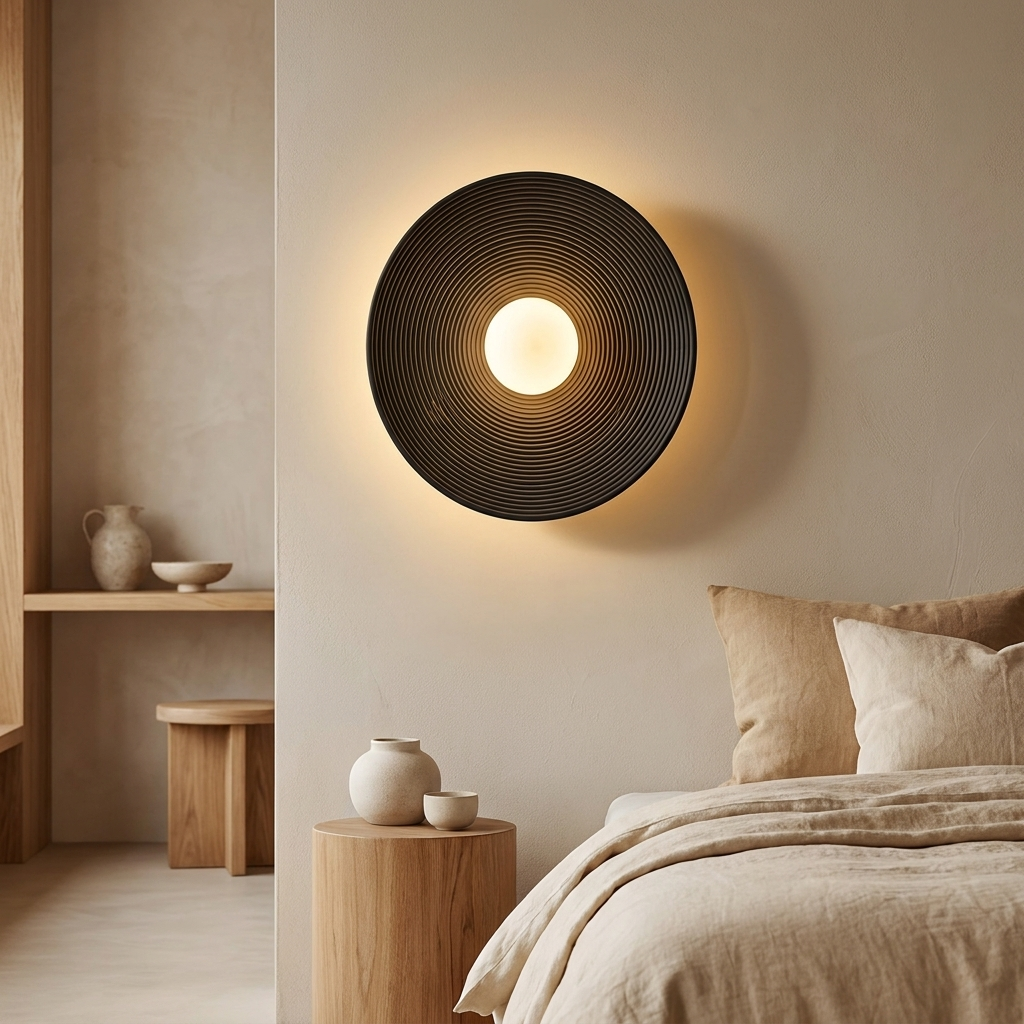 Nordic Wabi-Sabi Wall Lamp - 27cm Black - warm scene