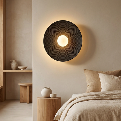 Nordic Wabi-Sabi Wall Lamp - 27cm Black - warm scene