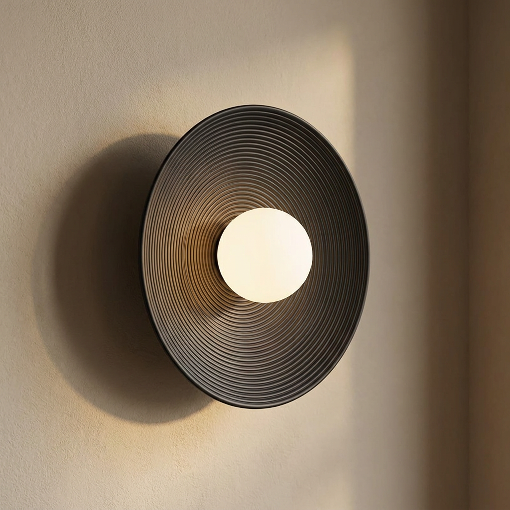 Nordic Wabi-Sabi Wall Lamp - 20cm Black - warm scene
