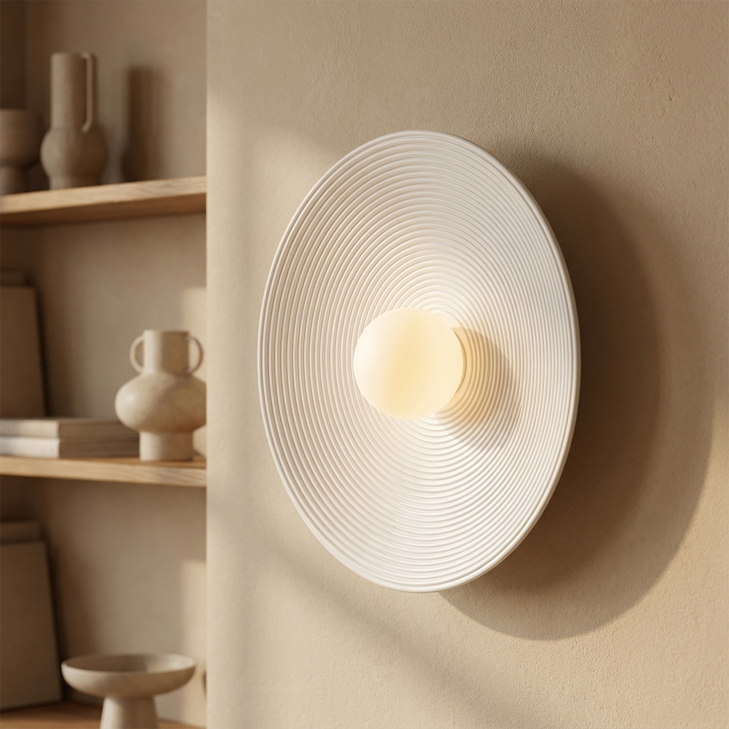 Nordic Wabi-Sabi Wall Lamp - 27cm White - warm scene