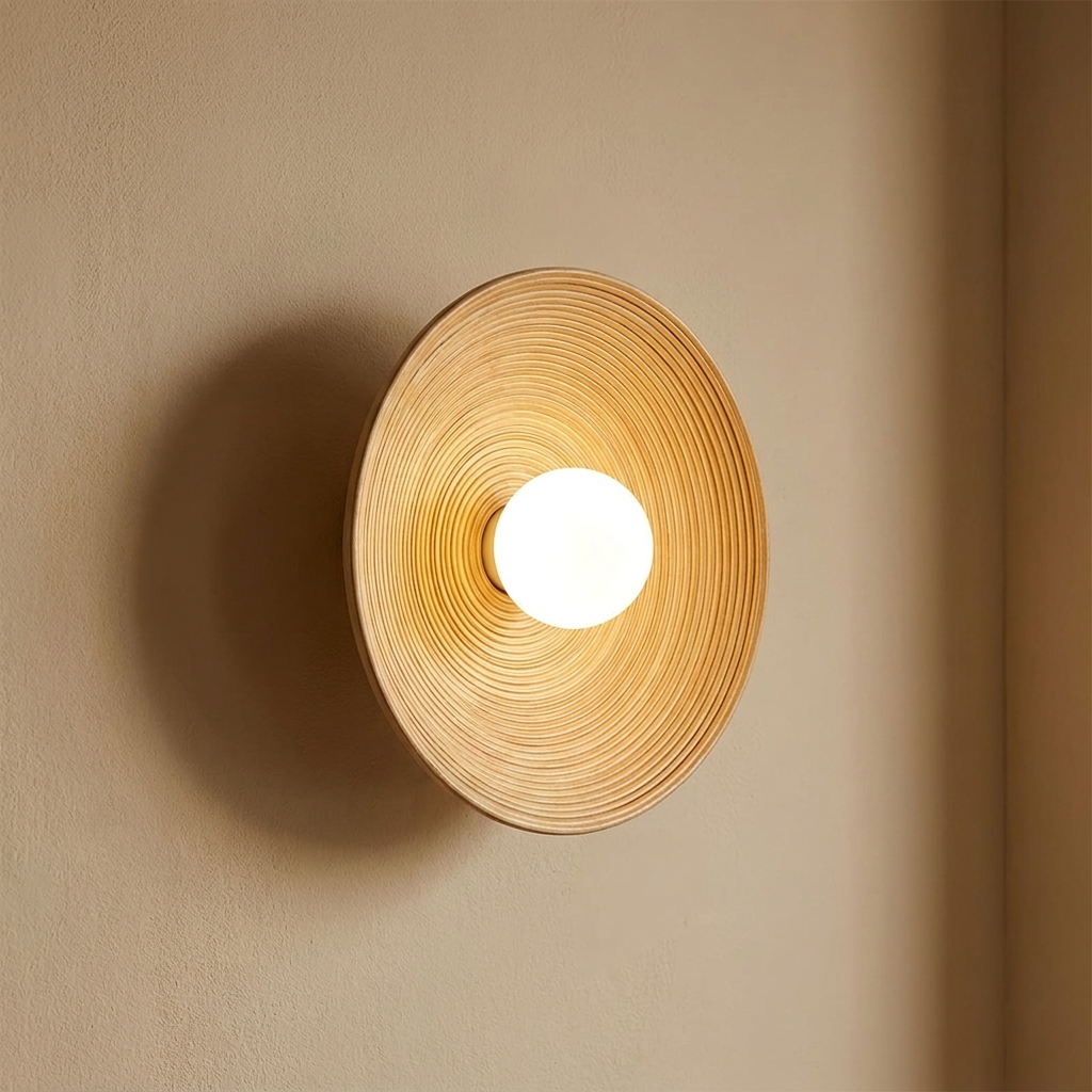 Nordic Wabi-Sabi Wall Lamp - 27cm Wood - warm scene