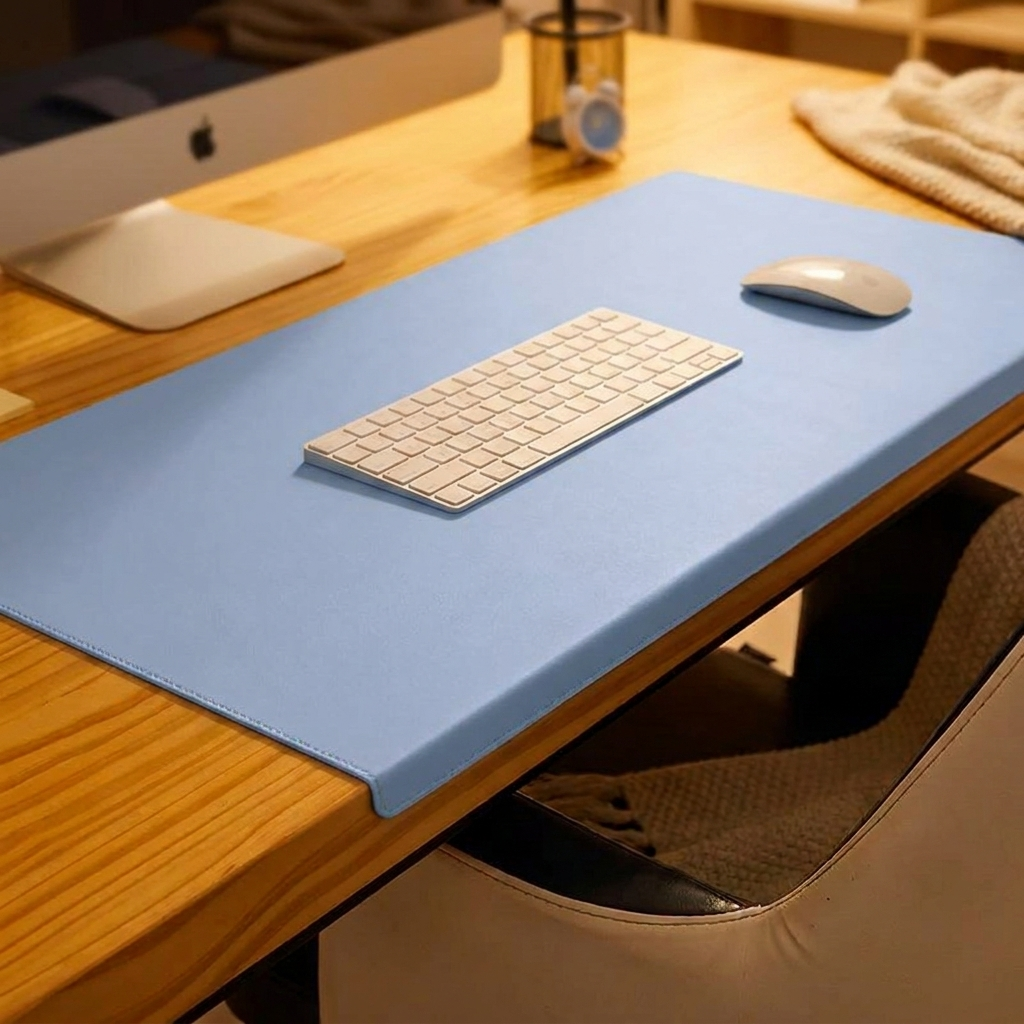 Padded Wrist-Rest Desk Mat - Blue