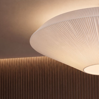 Round Metal LED Flush Mount Ceiling Light Adjustable White or Cream 3 Sizes