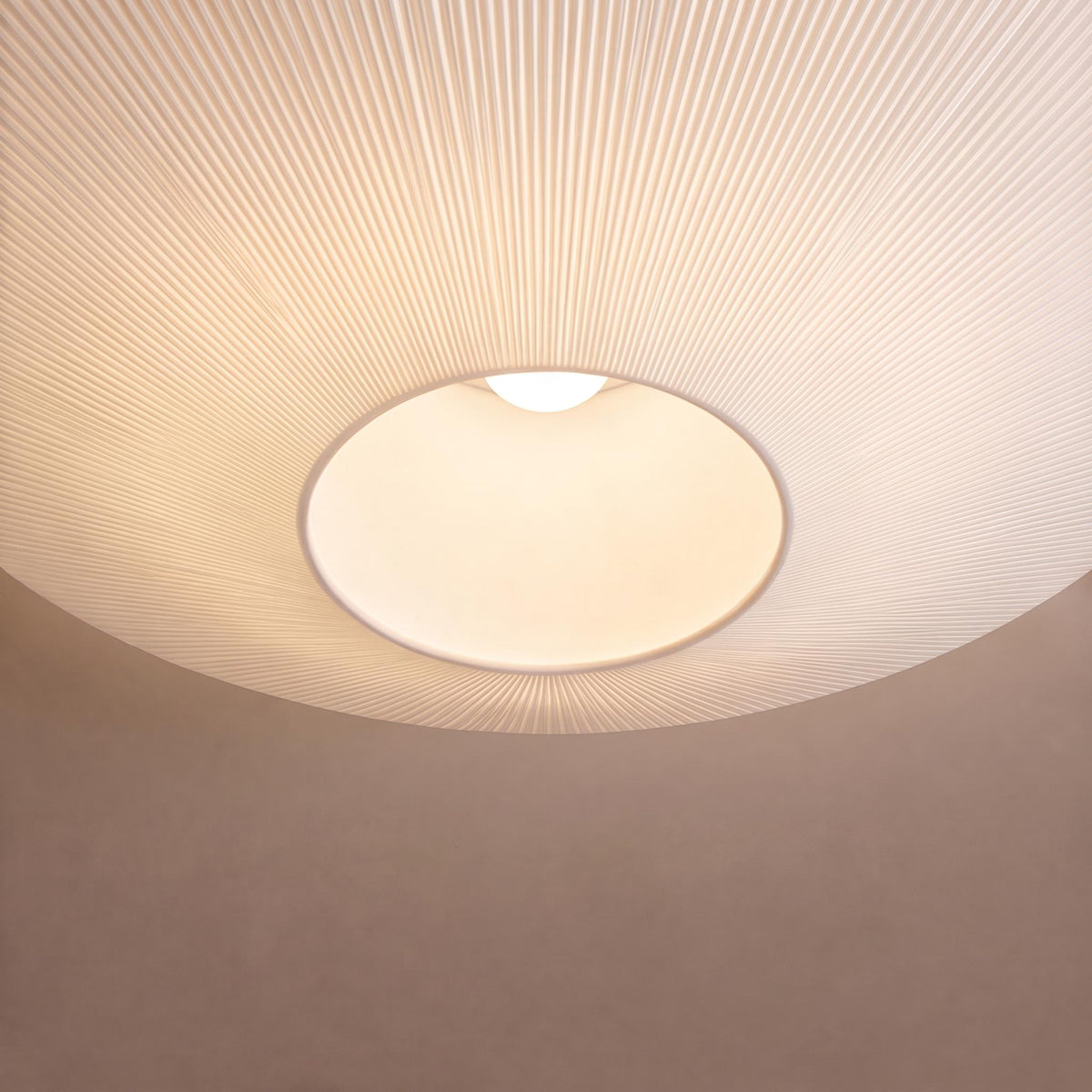 Round Metal LED Flush Mount Ceiling Light Adjustable White or Cream 3 Sizes