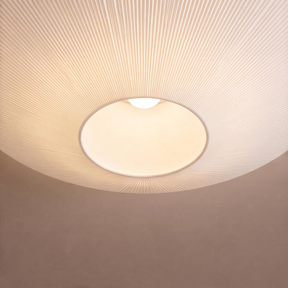 Round Metal LED Flush Mount Ceiling Light Adjustable White or Cream 3 Sizes