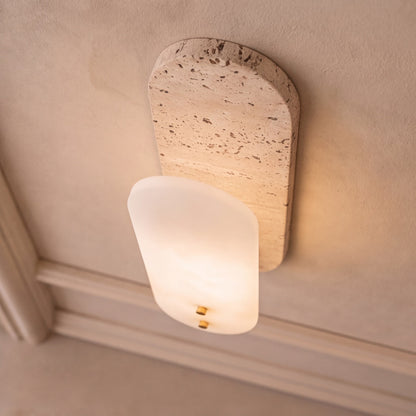 Alabaster Oval Wall Sconce LED Warm Ambient Lighting