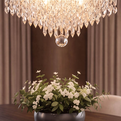 Crystal Flush Mount Ceiling Light Metal E12 Hallway Dining