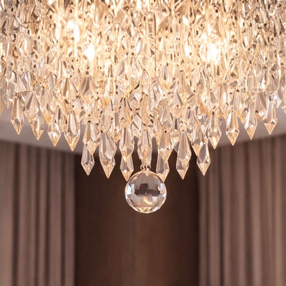Crystal Flush Mount Ceiling Light Metal E12 Hallway Dining