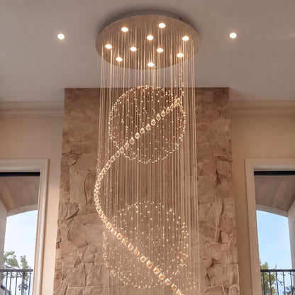 Spiral Three-Sphere K9 Crystal Chandelier LED