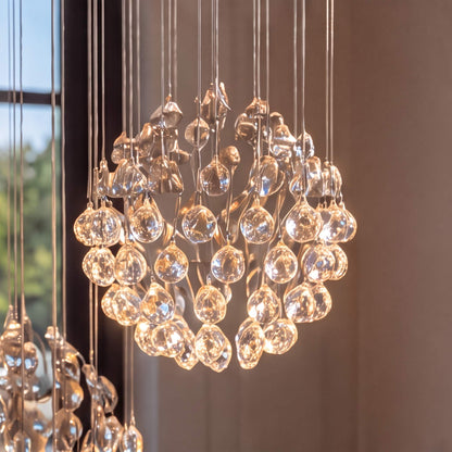 Spiral Crystal Chandelier Chrome Adjustable LED