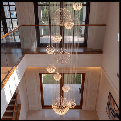 Spiral Crystal Chandelier Chrome Adjustable LED