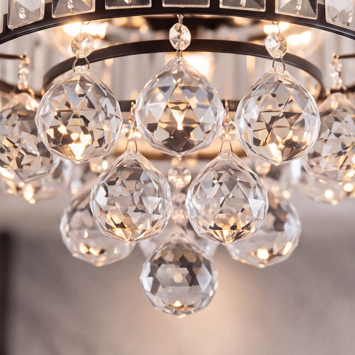 Crystal Chandelier Ceiling Fan with Lights Black or Chrome 132 cm 6 Speed