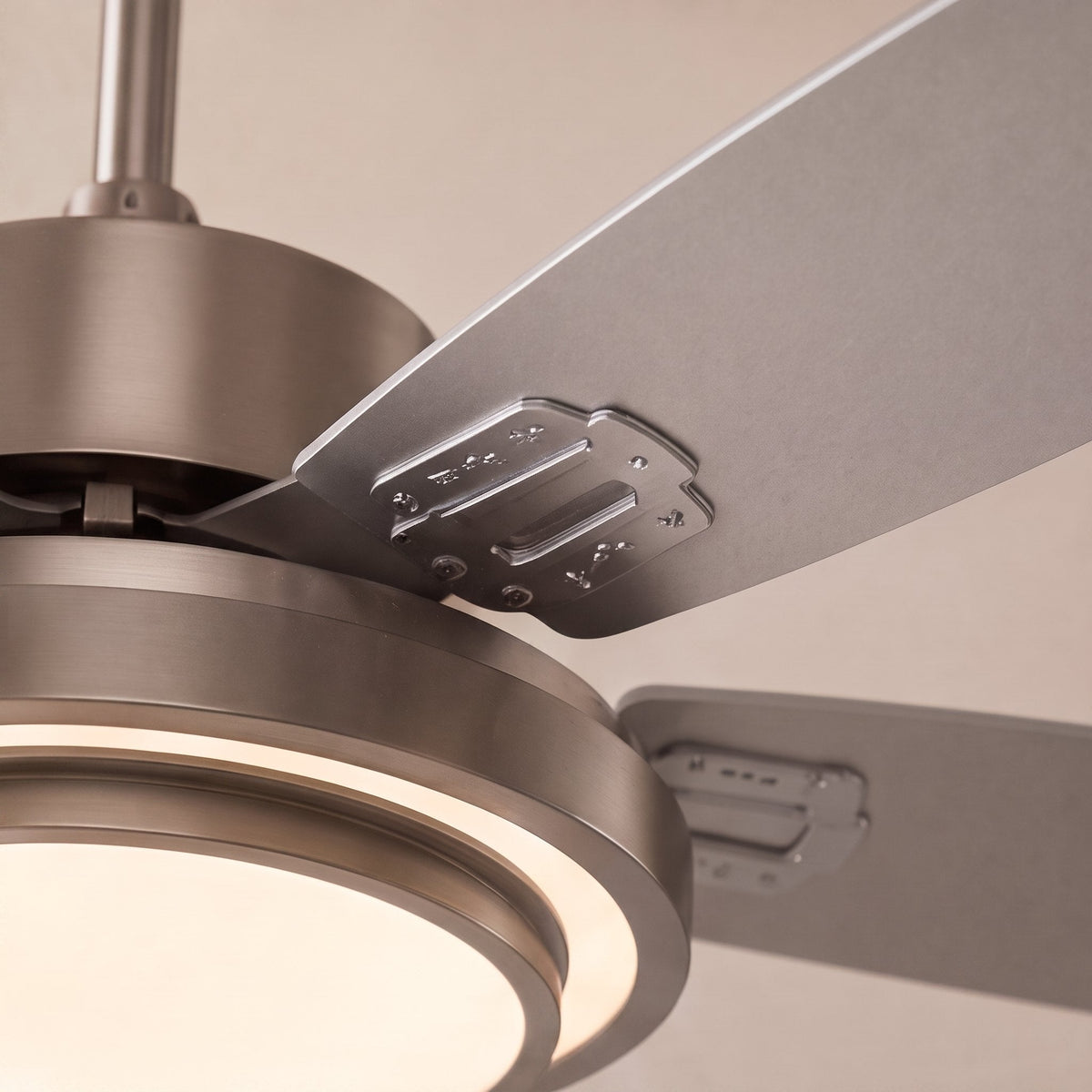 Nickel & Oak Wood Blade DC Ceiling Fan with Light Six Blades 107 or 132 cm