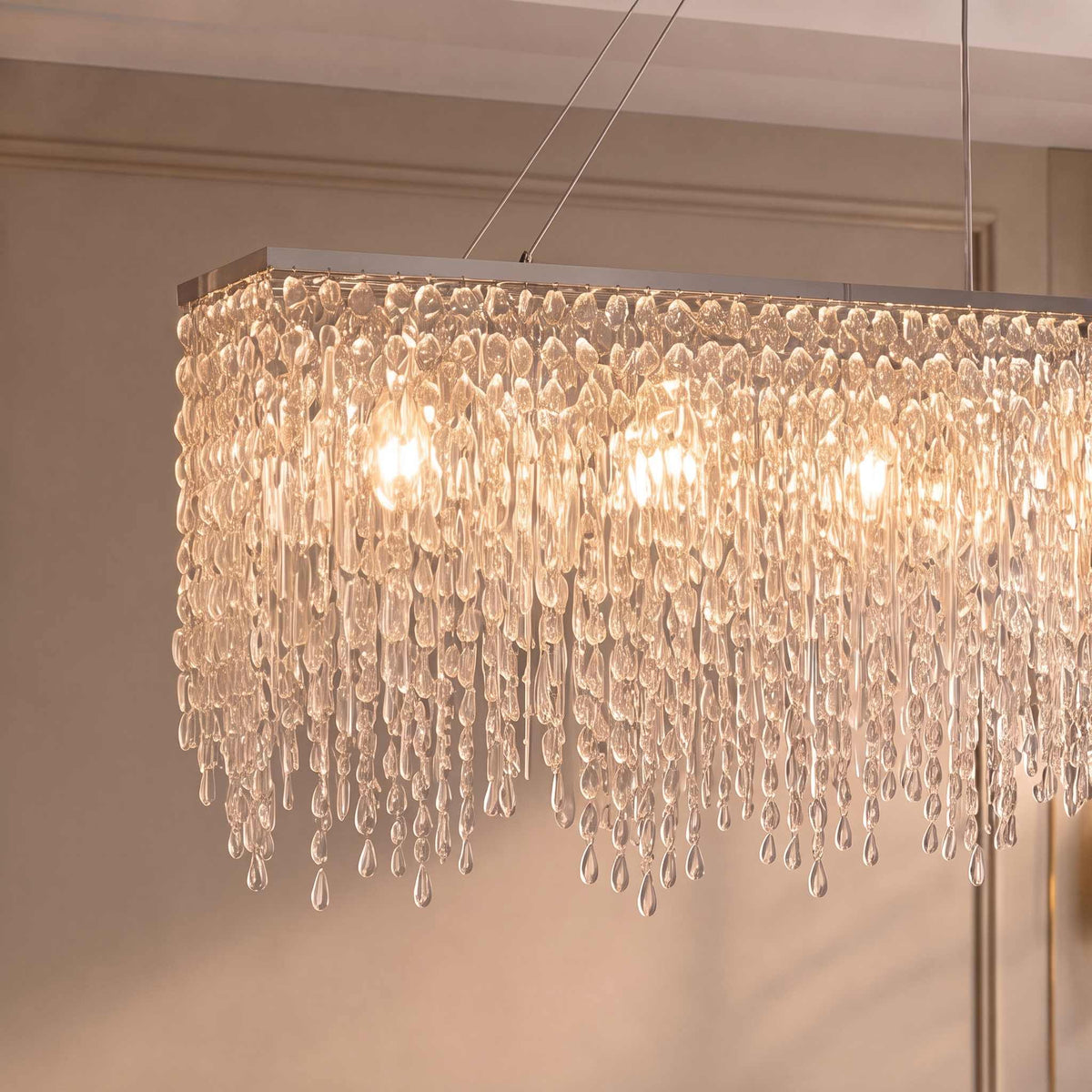 Crystal Chandelier Adjustable Hanging LED Light