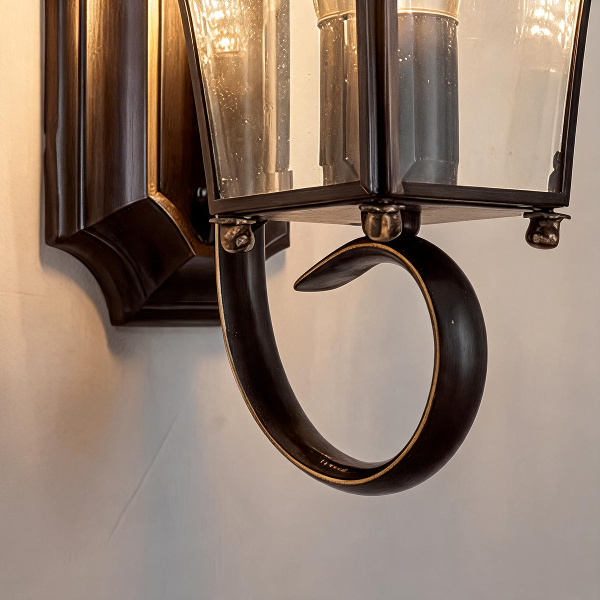 Modern Outdoor Wall Light Waterproof IP65 Brass Clear Glass Hardwired Garden Lantern