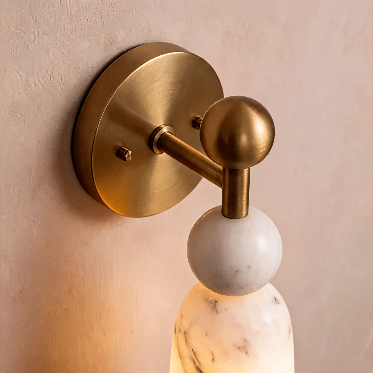 Alabaster & Dark Marble Wall Sconce LED Warm Light