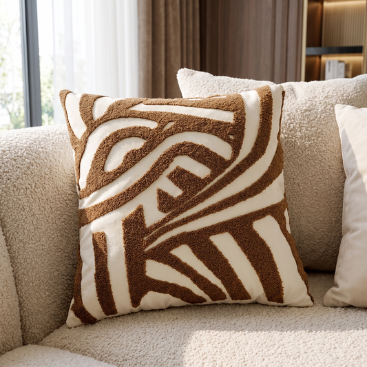 Vintage brown throw pillow cover - image 1